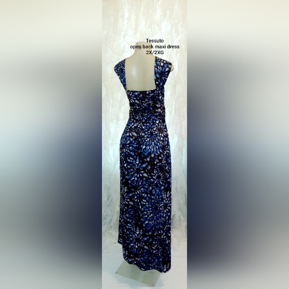 Tessuto Blue Maxi Dress Long 2X
